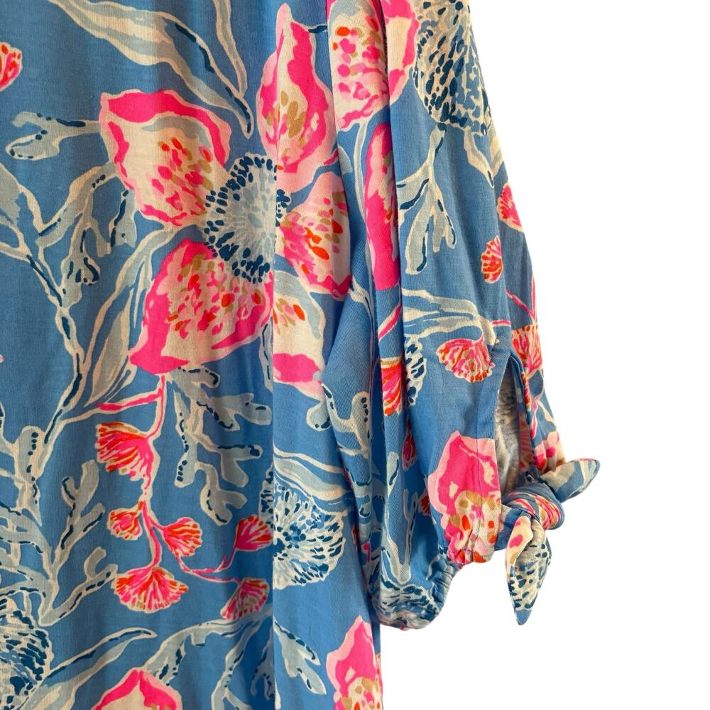Lilly Pulitzer Women's Blue Bahamian Rhapsody T Shirt Dress, Cotton, Size XXL - Picture 8 of 9